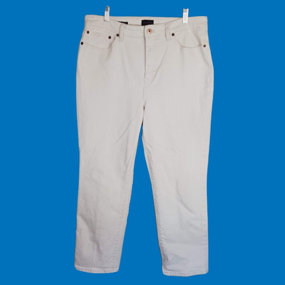 Talbots Modern Ankle Jean Straight Leg Cream Size 14